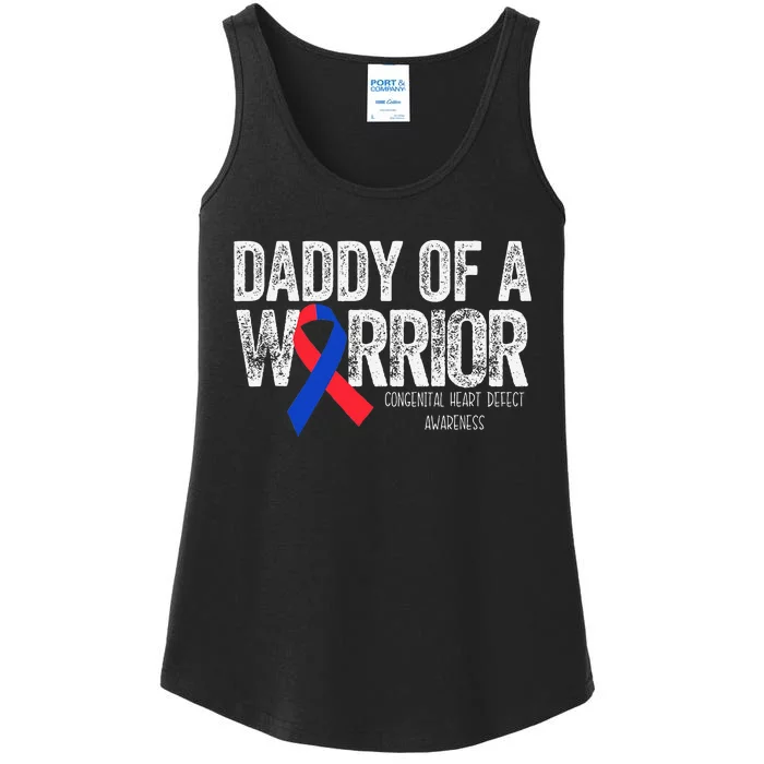 Daddy Of A Warrior CHD Congenital Heart Defect Month Ladies Essential Tank