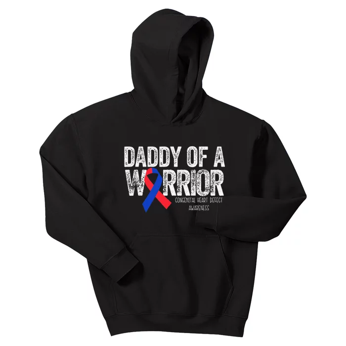 Daddy Of A Warrior CHD Congenital Heart Defect Month Kids Hoodie