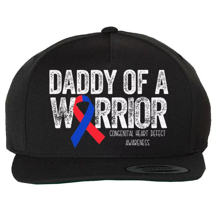 Daddy Of A Warrior CHD Congenital Heart Defect Month Wool Snapback Cap