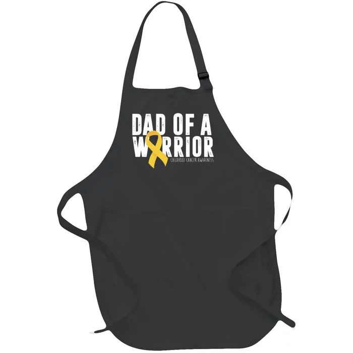 Dad Of A Warrior Childhood Cancer Awareness Full-Length Apron With Pocket