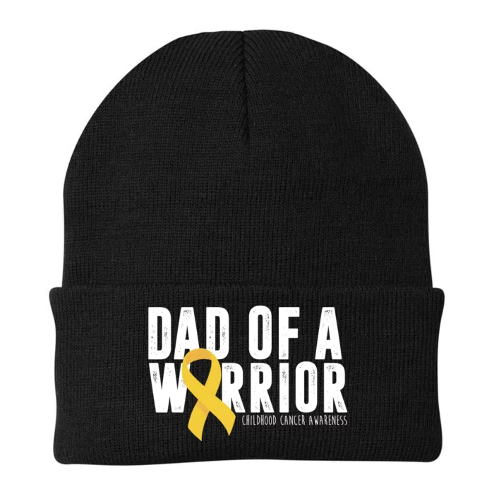 Dad Of A Warrior Childhood Cancer Awareness Knit Cap Winter Beanie