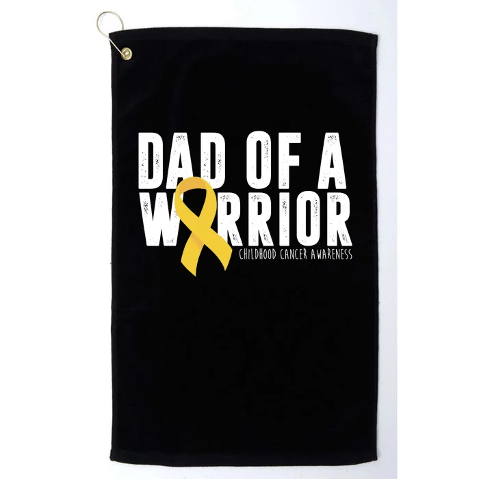 Dad Of A Warrior Childhood Cancer Awareness Platinum Collection Golf Towel