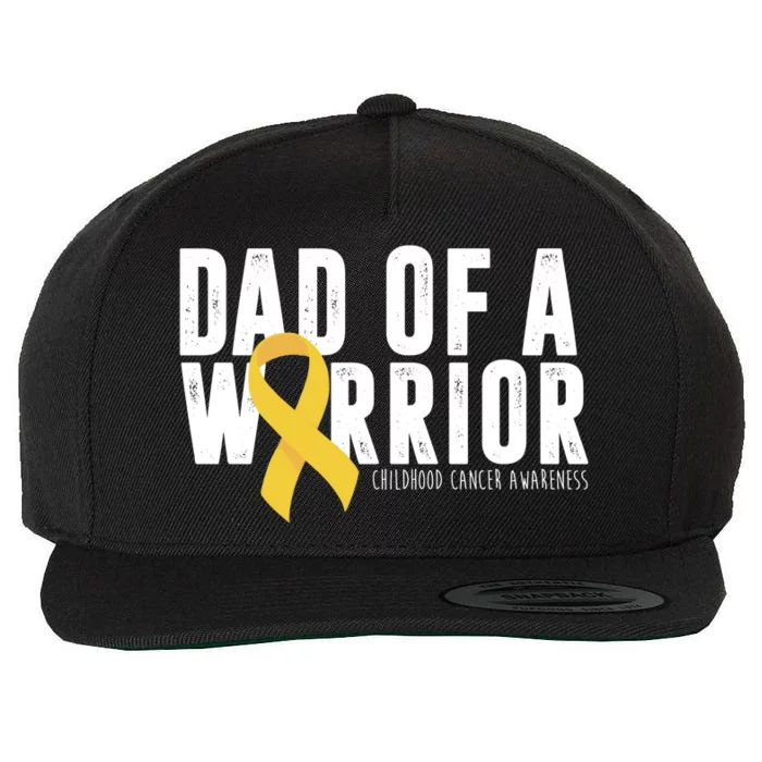 Dad Of A Warrior Childhood Cancer Awareness Wool Snapback Cap