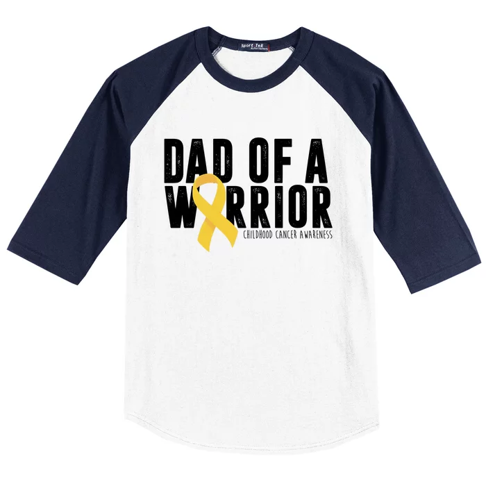 Dad Of A Warrior Childhood Cancer Awareness Baseball Sleeve Shirt