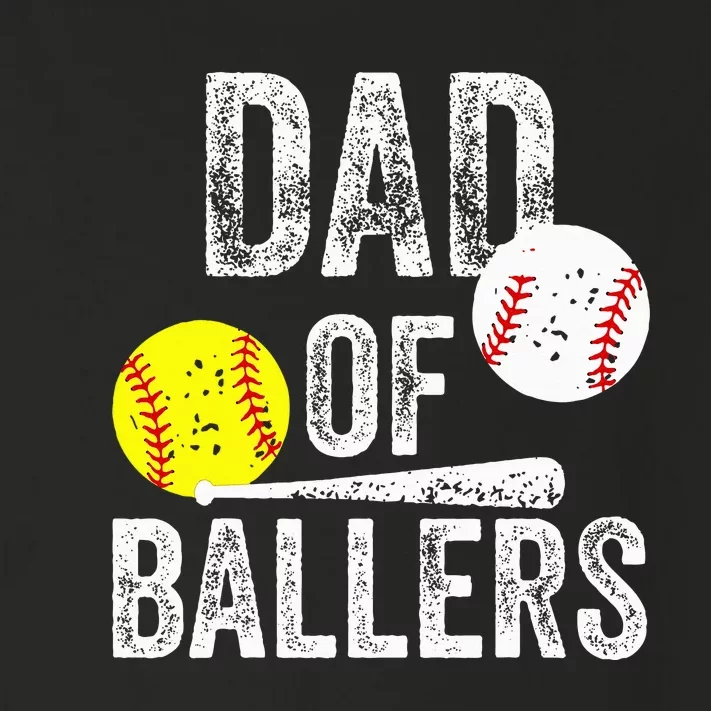 Dad Of Ballers Funny Dad Of Baseball And Softball Player Toddler Long Sleeve Shirt