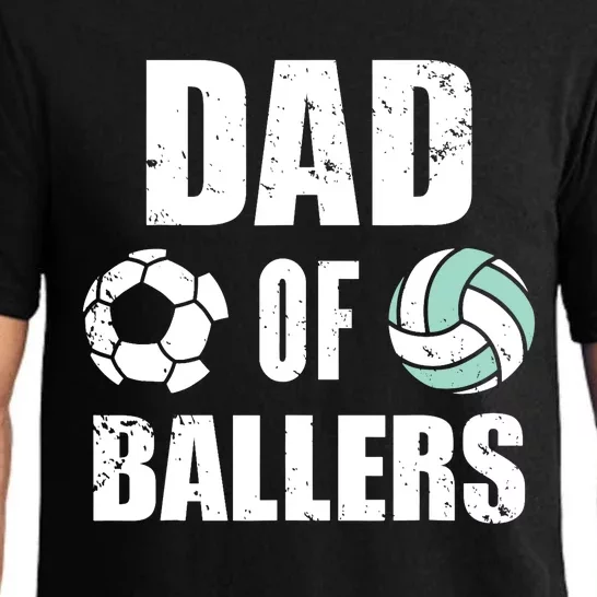 Dad Of Ballers Funny Soccer Volleyball Dad Pajama Set