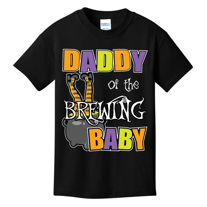 Daddy Of Brewing Baby Halloween Theme Baby Shower Spooky Kids T-Shirt