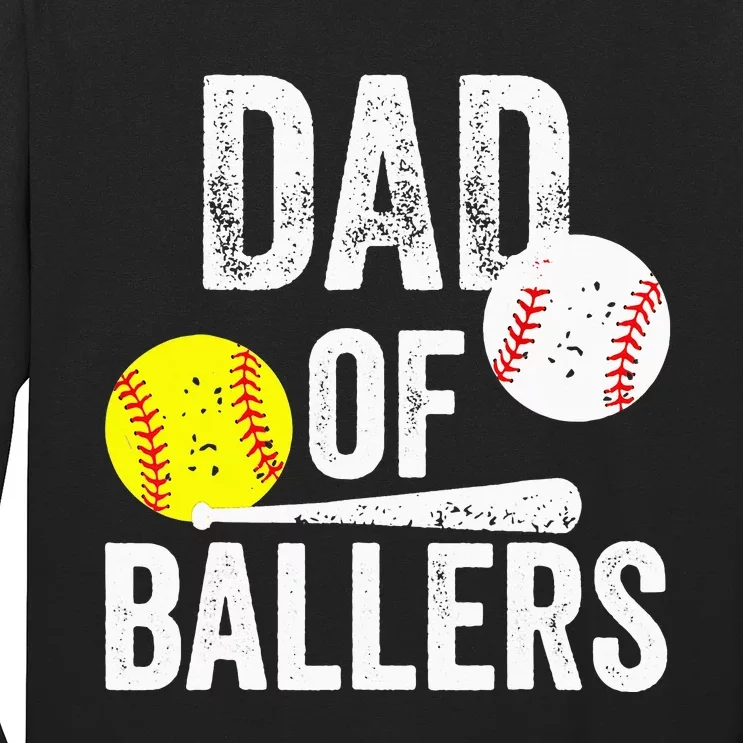 Mens Dad of Ballers T Shirt Funny Baseball Softball Gift from Son