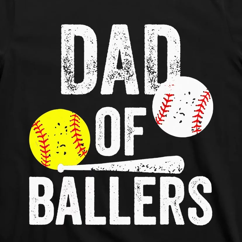 Dad of Ballers Football Baseball Dad Funny Quote Fathers Day Long Sleeve  T-Shirt