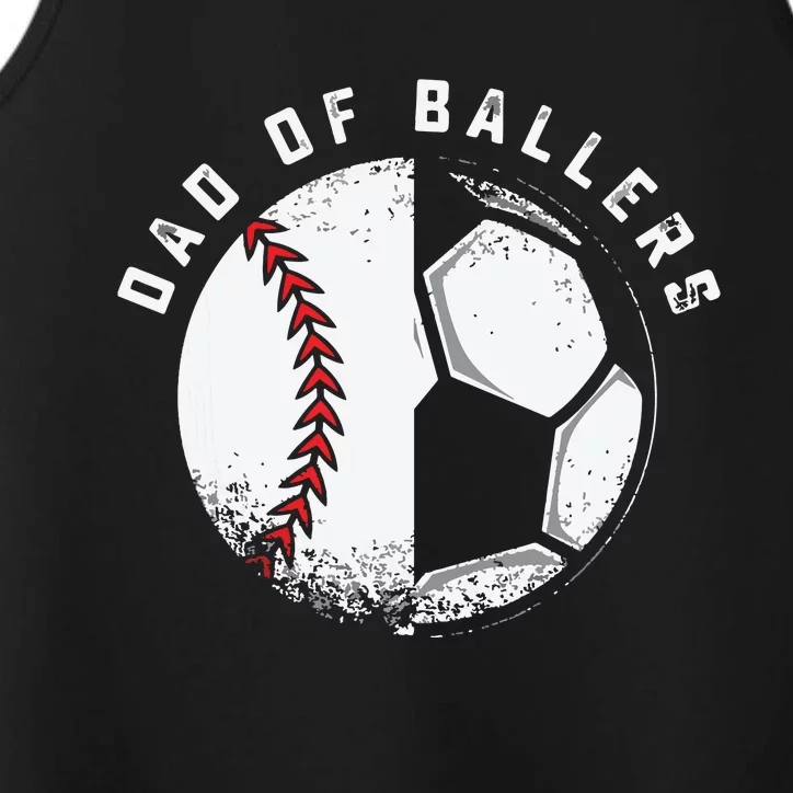 Dad Of Ballers Father Son Soccer Baseball Player Coach Gift Performance Tank