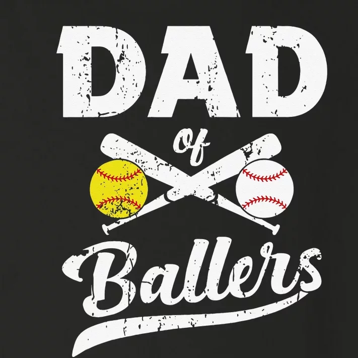 Dad of Ballers Dad of Baseball And Softball Player For Dad Toddler Long Sleeve Shirt