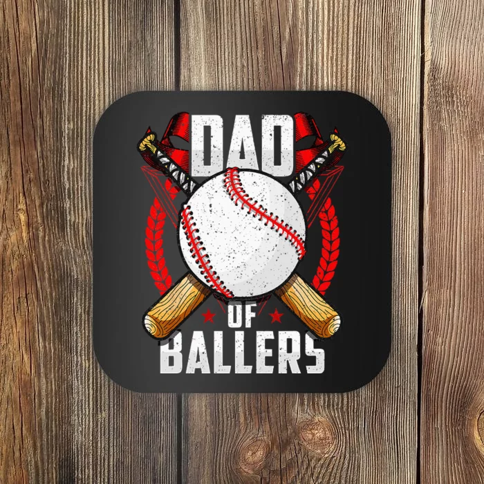 Dad Of Ballers Baseball Dad Funny Fathers Day Coaster