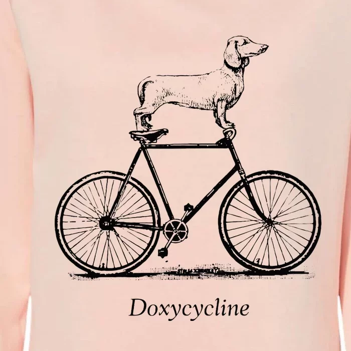 Dachshund On Bicycle Doxycycline Pun Veterinary Vet Tech Womens California Wash Sweatshirt