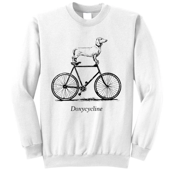 Dachshund On Bicycle Doxycycline Pun Veterinary Vet Tech Sweatshirt