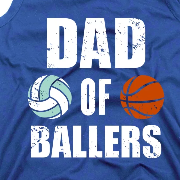 Dad Of Ballers Funny Volleyball Basketball Dad Cute Gift Tank Top