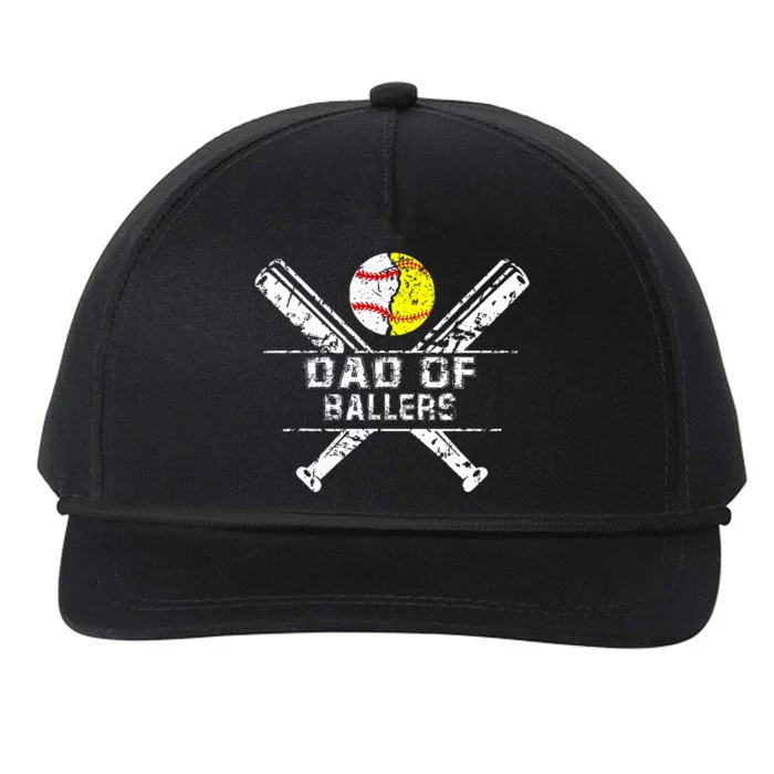 Dad Of Ballers Baseball Dad Softball Dad Fathers Day Snapback Five-Panel Rope Hat