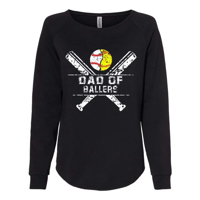 Dad Of Ballers Baseball Dad Softball Dad Fathers Day Womens California Wash Sweatshirt