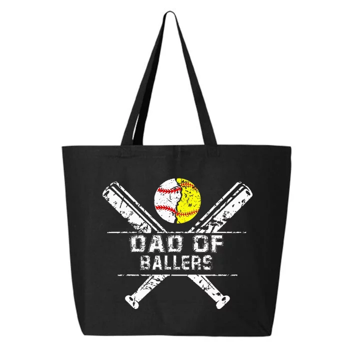 Dad Of Ballers Baseball Dad Softball Dad Fathers Day 25L Jumbo Tote