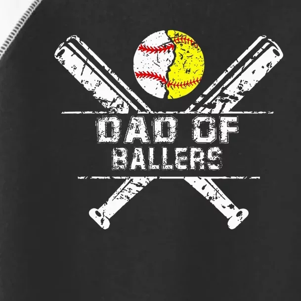 Dad Of Ballers Baseball Dad Softball Dad Fathers Day Toddler Fine Jersey T-Shirt