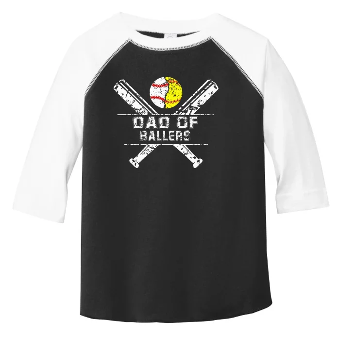 Dad Of Ballers Baseball Dad Softball Dad Fathers Day Toddler Fine Jersey T-Shirt