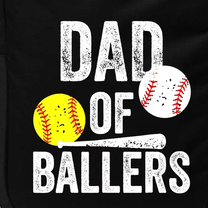 Dad of Ballers Funny Dad of Baseball and Softball Player Impact Tech Backpack