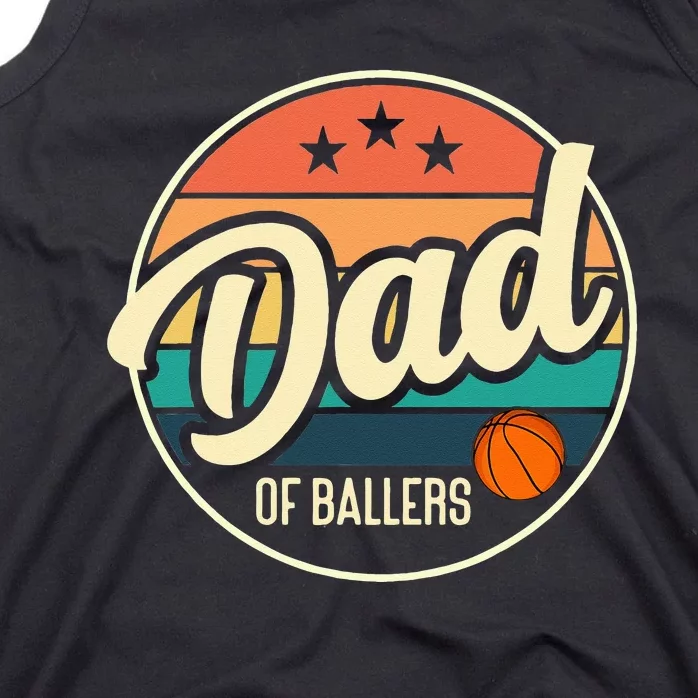 Dad Of Ballers Basketball Retro Basketball Dad Tank Top