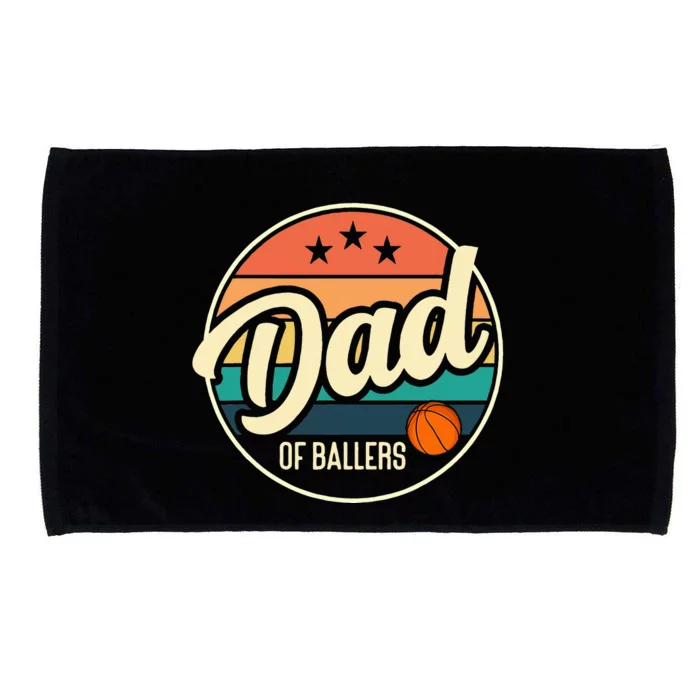 Dad Of Ballers Basketball Retro Basketball Dad Microfiber Hand Towel