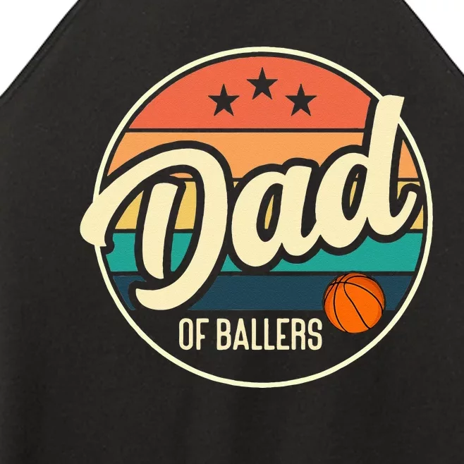 Dad Of Ballers Basketball Retro Basketball Dad Women’s Perfect Tri Rocker Tank