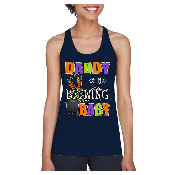 Daddy Of Brewing Baby Halloween Theme Baby Shower Spooky Women's Racerback Tank