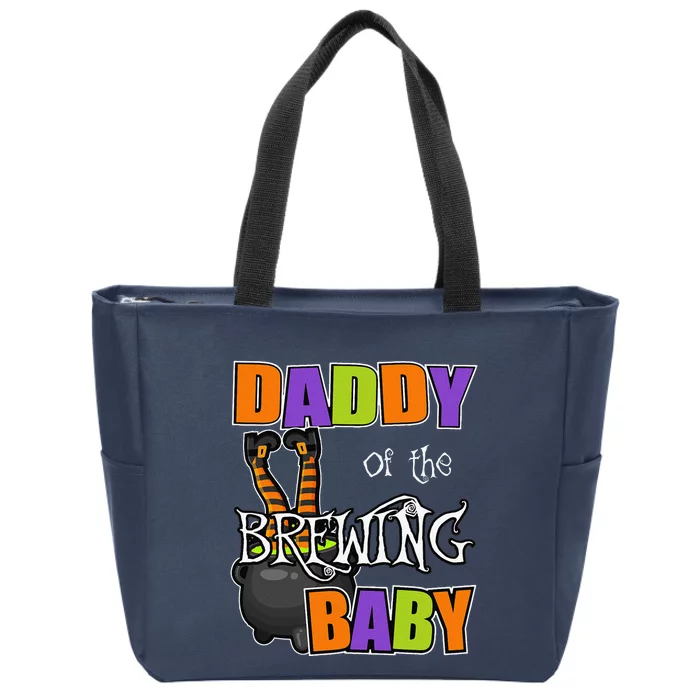 Daddy Of Brewing Baby Halloween Theme Baby Shower Spooky Zip Tote Bag