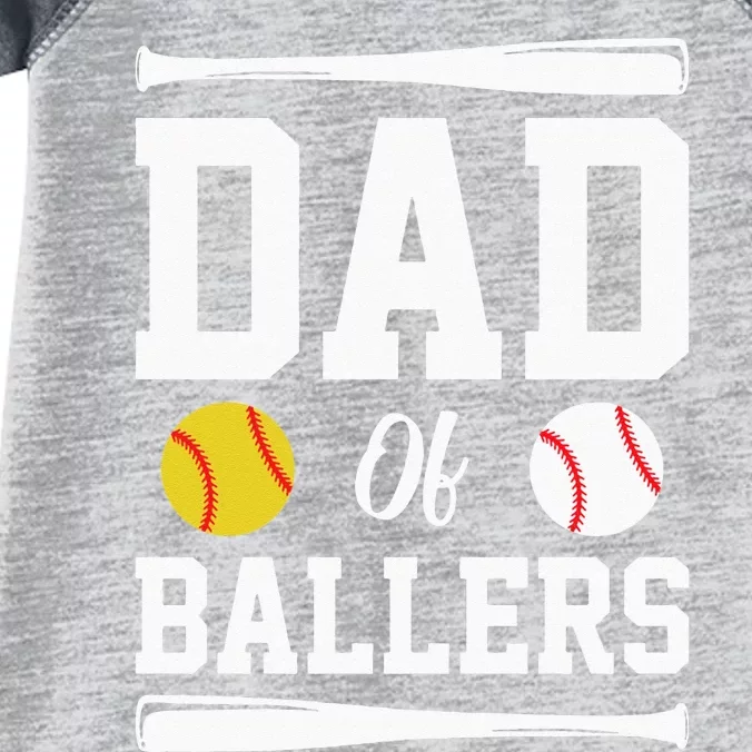 Dad Of Ballers Fathers Day Gift Softball Dad Baseball Dad Infant Baby Jersey Bodysuit