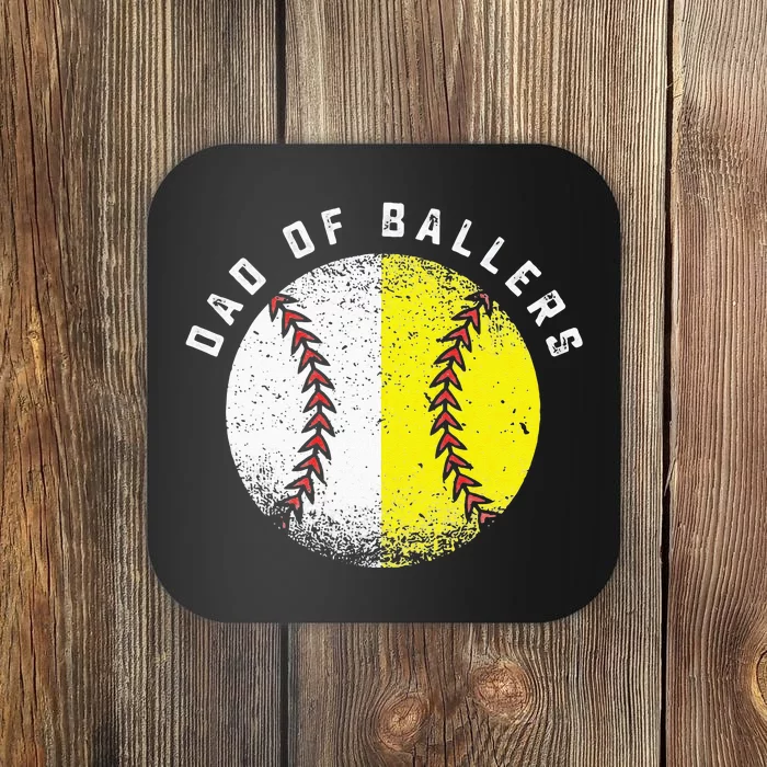 Dad Of Ballers Softball Dad Baseball Dad Fars Day Men Coaster