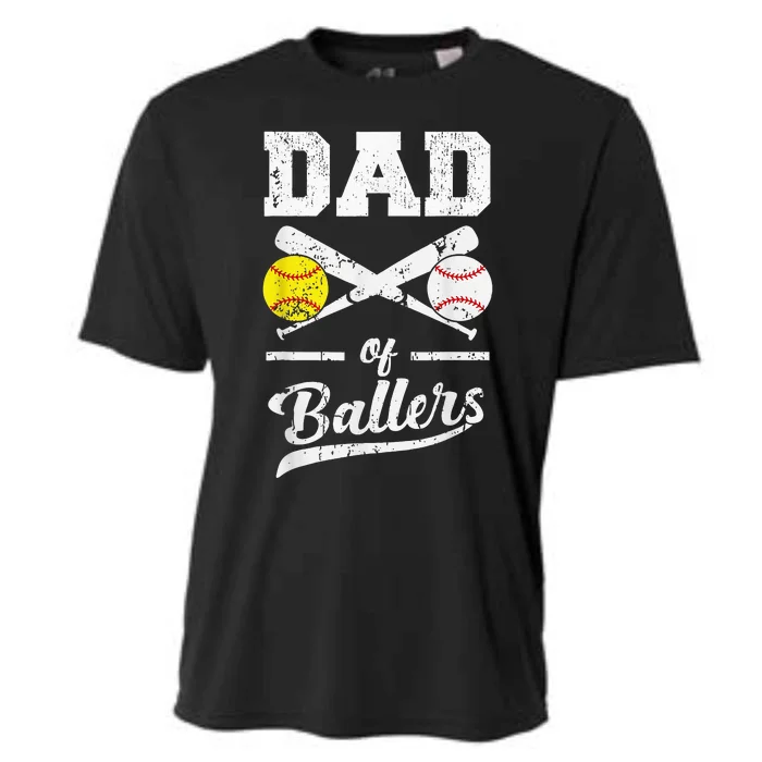 Dad of Ballers Dad of Baseball And Softball Player For Dad Cooling Performance Crew T-Shirt