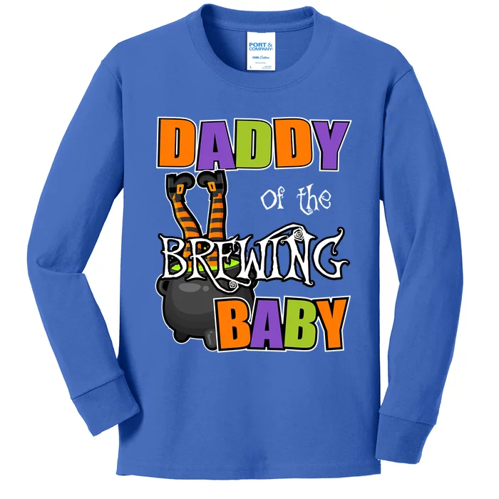 Daddy Of Brewing Halloween Theme Shower Spooky Funny Gift Kids Long Sleeve Shirt