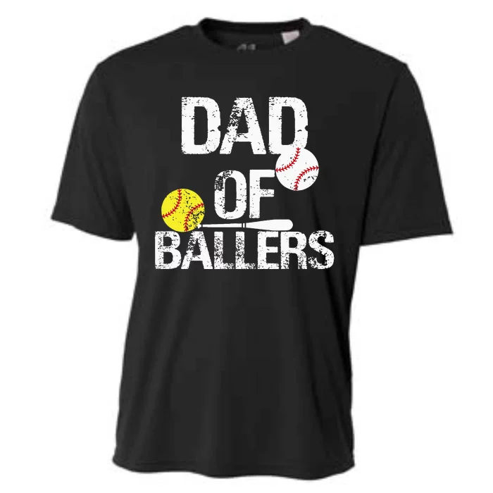 Dad of Ballers Dad of Baseball And Softball Player For Dad Cooling Performance Crew T-Shirt