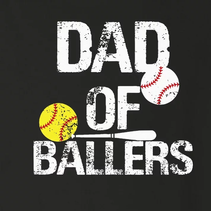 Dad of Ballers Dad of Baseball And Softball Player For Dad Toddler Long Sleeve Shirt