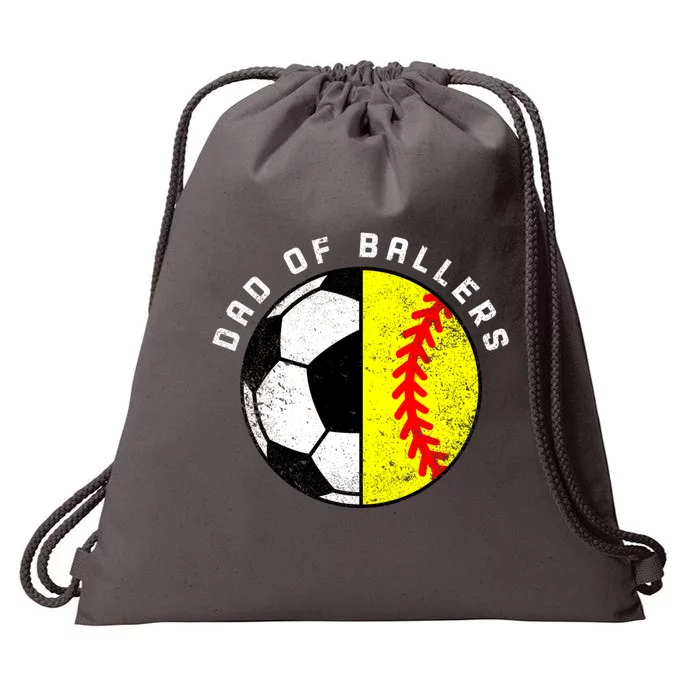 Dad Of Ballers Funny Soccer Softball Dad Gift Drawstring Bag