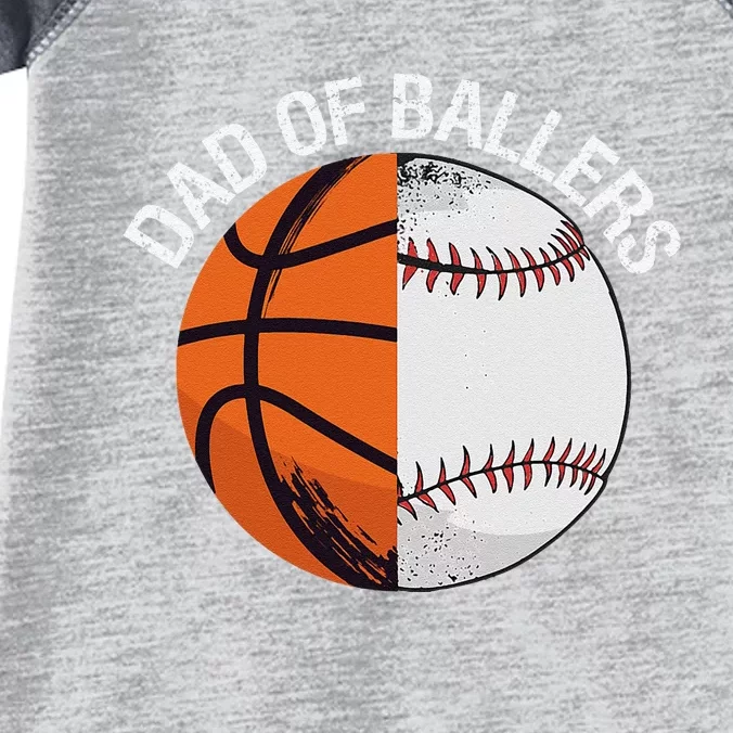 Dad Of Ballers Basketball Baseball Infant Baby Jersey Bodysuit