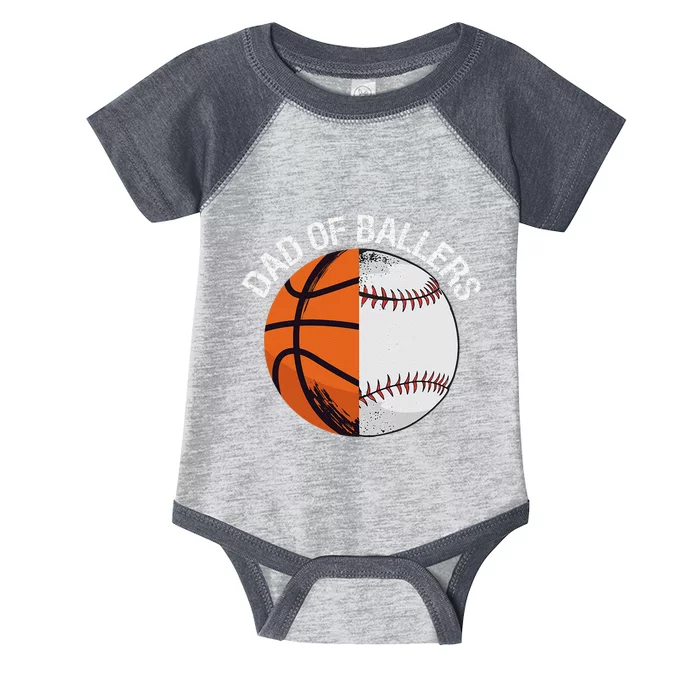 Dad Of Ballers Basketball Baseball Infant Baby Jersey Bodysuit