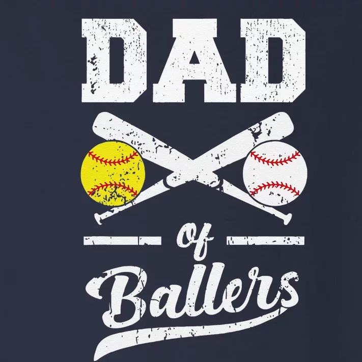 Dad Of Ballers Dad Of Baseball And Softball Player For Dad Toddler Long Sleeve Shirt