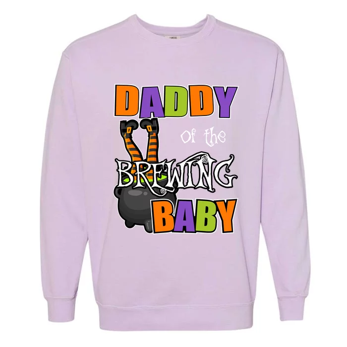 Daddy Of Brewing Halloween Theme Shower Spooky Cool Gift Garment-Dyed Sweatshirt