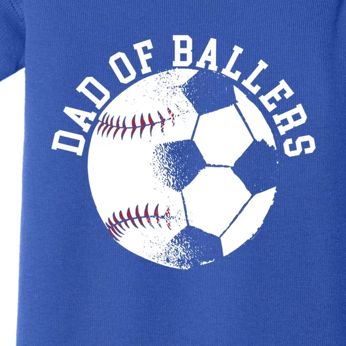 Dad Of Ballers Fathers Day Sport Lover Papa Soccer Baseball Gift Baby Bodysuit