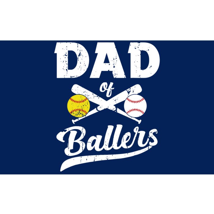 Dad of Ballers Dad of Baseball And Softball Player For Dad Bumper Sticker