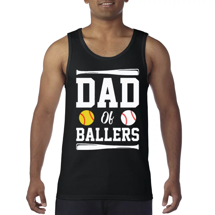 Dad Of Ballers Fathers Day Gift Softball Dad Baseball Dad Tank Top