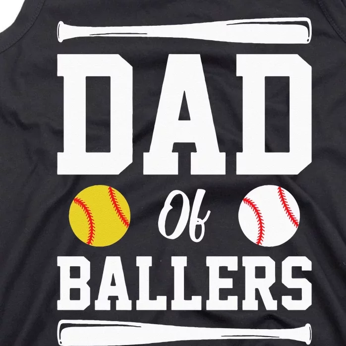 Dad Of Ballers Fathers Day Gift Softball Dad Baseball Dad Tank Top