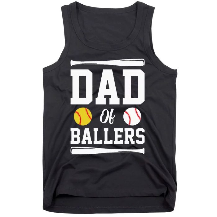 Dad Of Ballers Fathers Day Gift Softball Dad Baseball Dad Tank Top