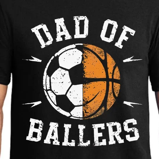 Dad Of Ballers Basketball Soccer Ball Fathers Day Pajama Set