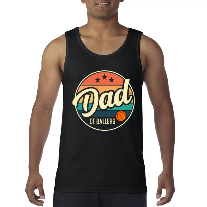 Dad Of Ballers Basketball Retro Basketball Dad Tank Top