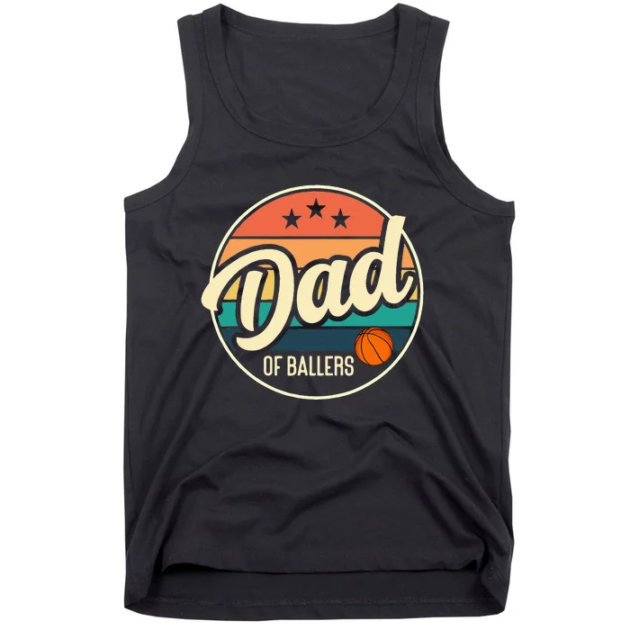 Dad Of Ballers Basketball Retro Basketball Dad Tank Top