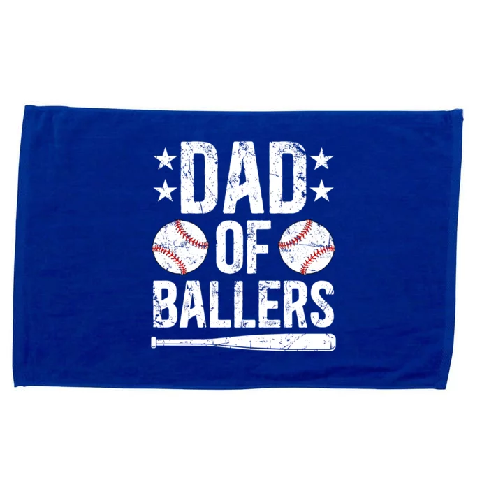 Dad Of Ballers Baseball Dad Of A Baseball Player Father Gift Microfiber Hand Towel